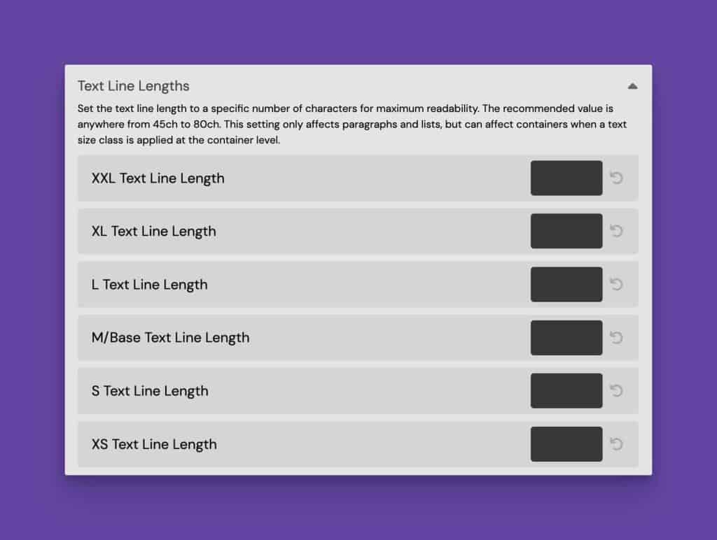 ACSS Line Length Settings