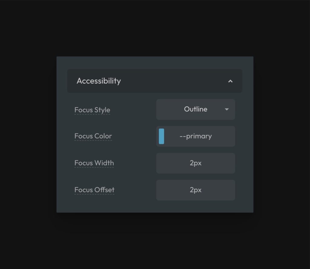 Focus Styling Panel