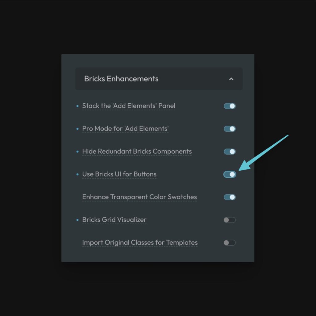 Bricks Enhancements Panel in ACSS