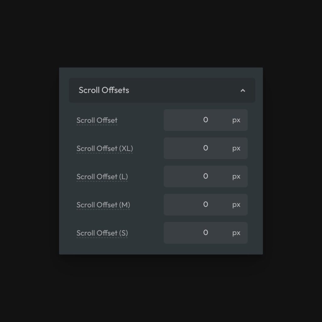 Scroll Offset Options