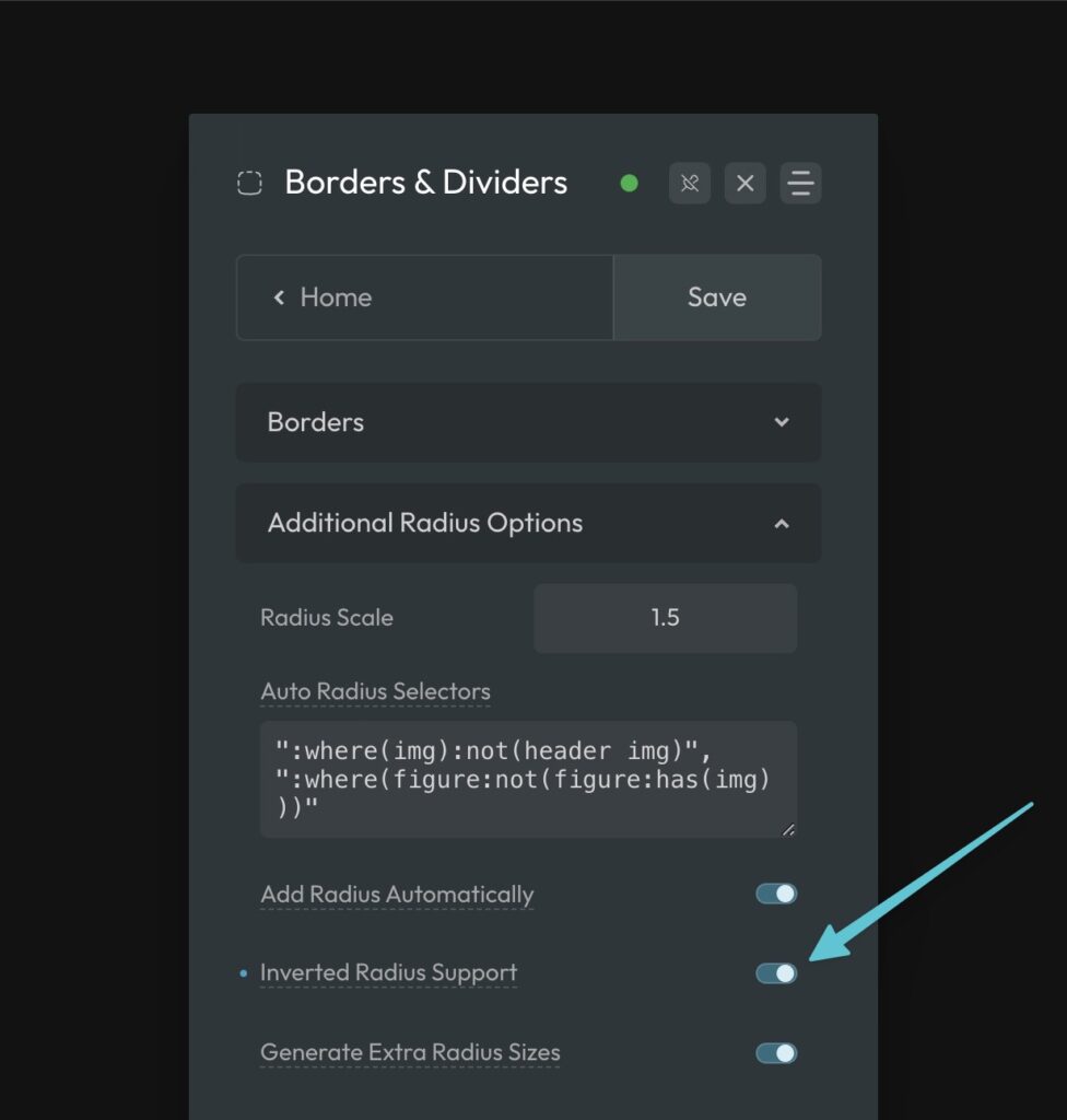 Inverted Radius option