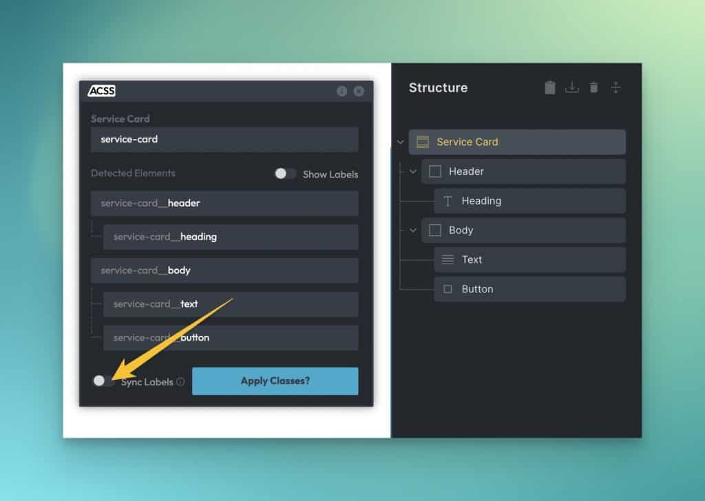 Sync Labels option in Auto BEM Panel